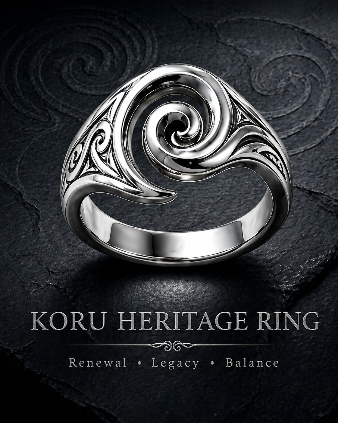 Maori Warrior KORU HERITAGE RING