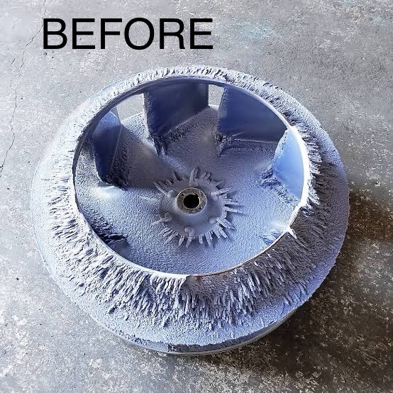 paint booth fan peeling